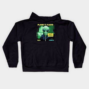 Cool 80's Retro Alien Happy Monday Sci Fi Kids Hoodie